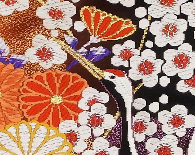 色打掛 正絹 舞鶴市松四季花模様 打掛 花嫁衣裳 婚礼 良品 リサイクル 中古 ブライダル ウエディング 着物 e3119_4