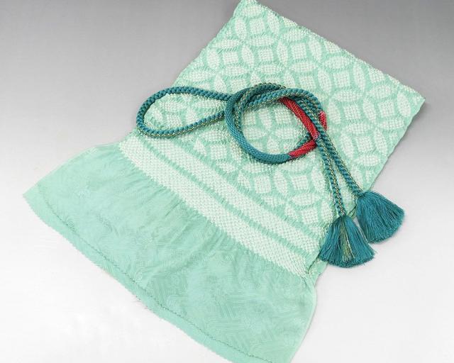 振袖 正絹 四季花匹田貝桶模様 5点セット 身丈172.5cm 裄丈69cm 袋帯 長襦袢 帯締め 帯揚げ 振袖セット リサイクル 中古 着物 e4084_9