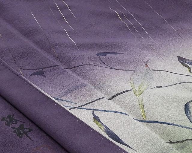 色留袖 未着用 正絹 鳥草葉模様 身丈153.5cm 裄丈64cm 色留袖 一つ紋 未使用 着物 色留袖 未着用 正絹 鳥草葉模様 身丈153.5cm 裄丈64cm 色留袖