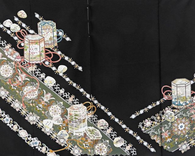 黒留袖 正絹 未仕立て 留袖 新品仕立付き 正絹 加賀友禅 武部良信作 黒