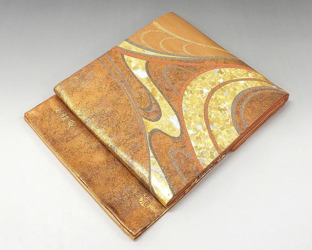 袋帯 正絹 金彩友禅 堀省平作 袋帯 リサイクル