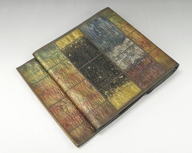 袋帯 正絹 石畳模様 袋帯 美品 リサイクル g0545