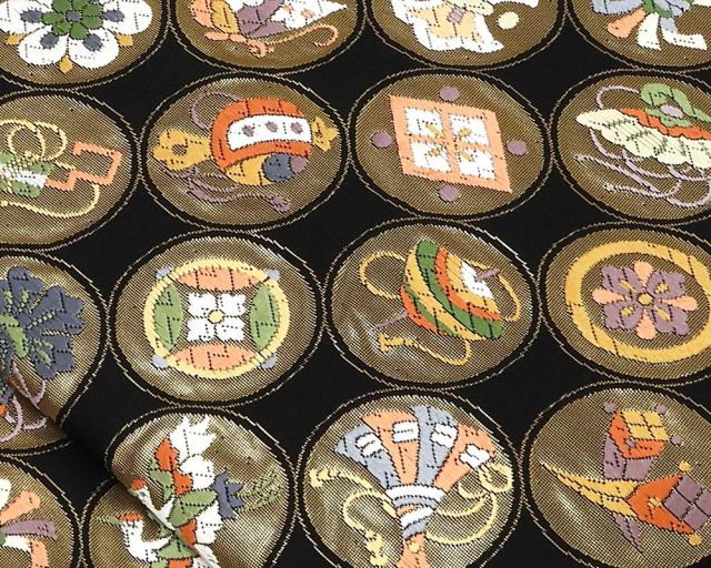 袋帯 新品仕立付き 正絹 西陣 白寿苑謹製 錦綾宝尽し文 袋帯 未仕立 仕立て