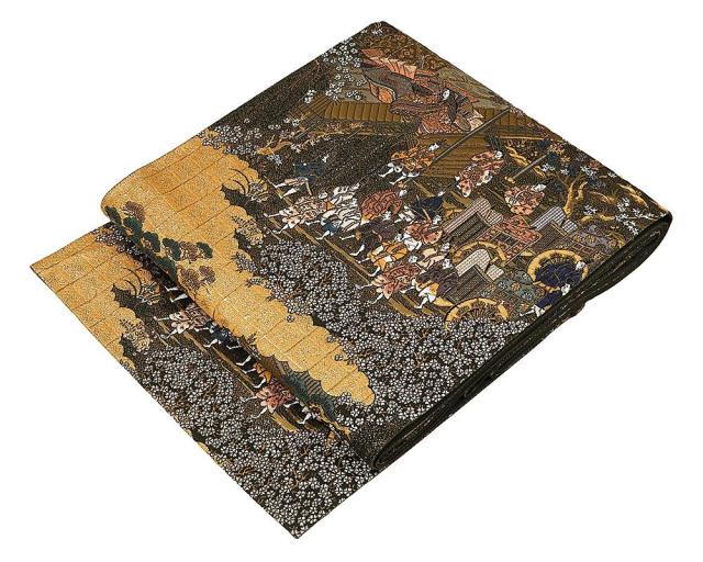 袋帯 正絹 時代風景模様 美品 リサイクル 中古 フォーマル 礼装用 パーティー 着物 g4001