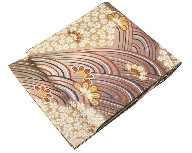 袋帯 正絹 松桜模様 リサイクル 中古 フォーマル 礼装用 パーティー 着物 g4091