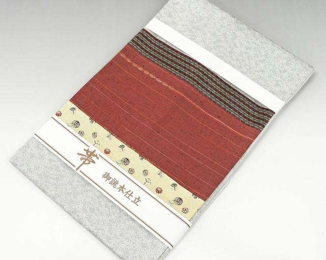 名古屋帯 新品仕立済 正絹 手毬縞幾何模様 名古屋帯 新品 仕立て上がり