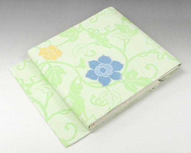 名古屋帯 新品仕立済 正絹 西陣 木原織物謹製 唐花模様 名古屋帯 小難あり 新品 仕立て上がり h2644