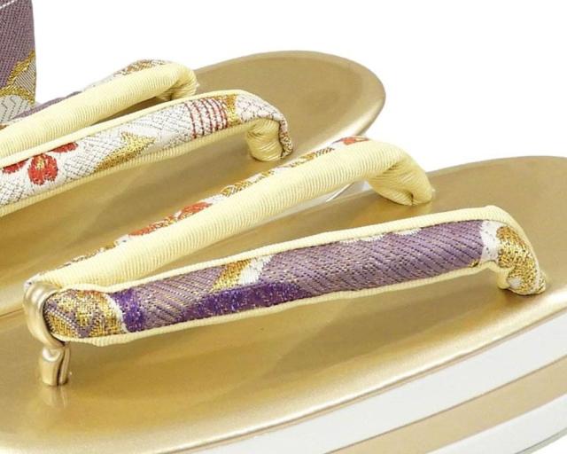 草履 バッグ 草履バッグセット Ｌ寸 振袖 成人式 帯生地 三枚芯 和装 着物 新品 n1387_2
