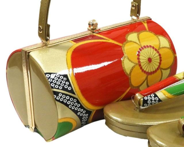 草履 バッグ 草履バッグセット ＬＬ 振袖 成人式 エナメル調 二枚芯 和装 着物 新品 n1430_1