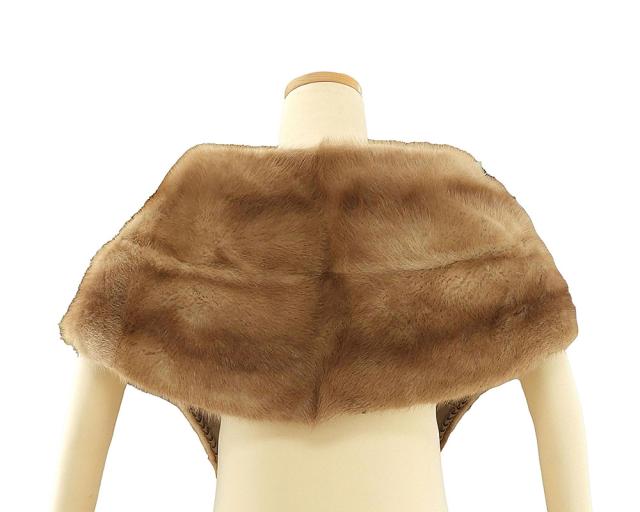 ミンクストール 茶色 リアルファー ショール ミンク 毛皮 ストール