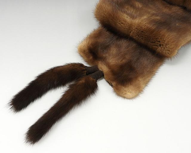 ショール ミンク 毛皮 ストール リアルファー ショール しっぽ付き