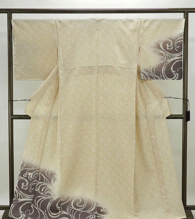 単衣 訪問着 新品仕立済 正絹 玉糸紬 唐花流水模様 紬 身丈164cm 裄丈68cm 訪問着 新品 仕立て上がり 着物 wb1072の通販は 38,870円