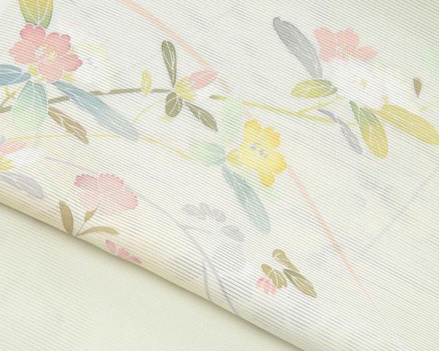 夏物 付下げ 反物 正絹 五泉 絽 花模様 付下げ訪問着 丹後ちりめん