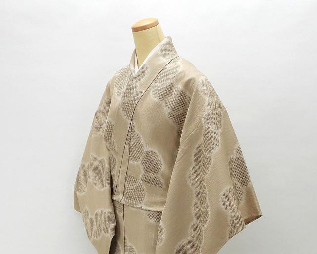 単衣 小紋 新品仕立済 正絹 単衣 匹田雪輪模様 身丈164.5cm 裄丈68cm