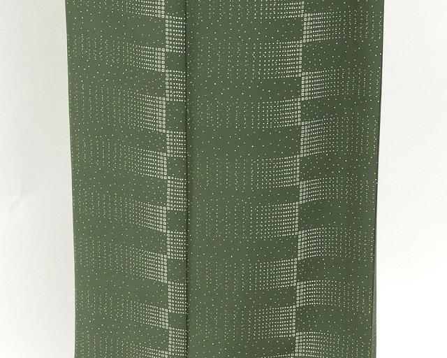 単衣 小紋 新品仕立済 正絹 霰幾何模様 身丈166cm 裄丈68cm 小紋 新品