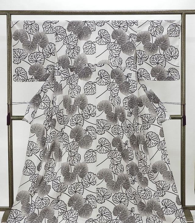 夏物 小紋 新品仕立済 正絹 夏物 蔦模様 身丈164.5cm 裄丈68cm 紋紗 小紋 新品 仕立て上がり 着物 wc2170