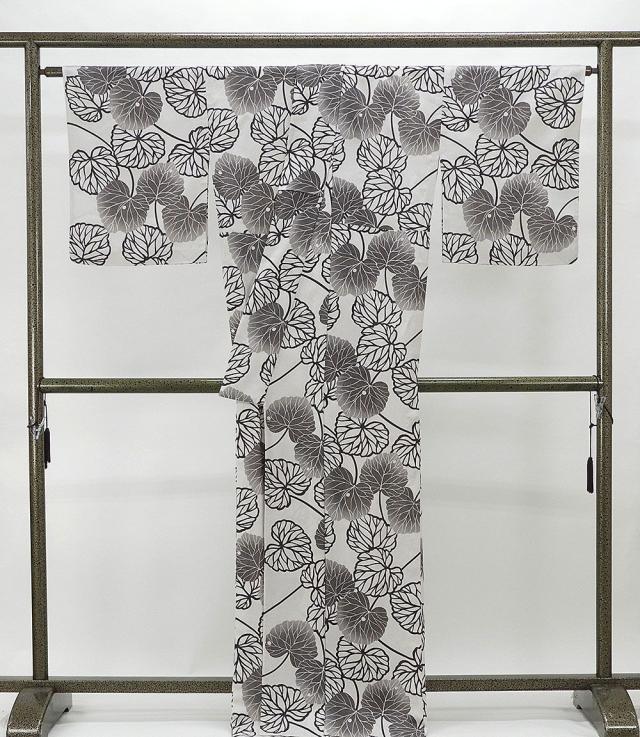 夏物 小紋 新品仕立済 正絹 夏物 蔦模様 身丈164.5cm 裄丈68cm 紋紗 小紋 新品 仕立て上がり 着物 wc2170_1