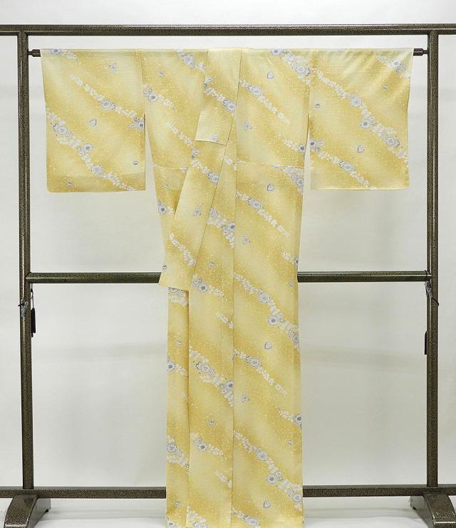 夏物 小紋 新品仕立済 正絹 夏物 辻が花模様 身丈164.5cm 裄丈68cm 絽小紋 新品 仕立て上がり 着物 wc2174_1