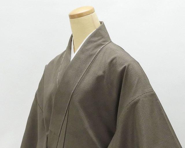単衣 紬 新品仕立済 正絹 単衣 絣波模様 身丈164.5cm 裄丈68cm 塩沢紬 新品 仕立て上がり 着物 wd1020_3