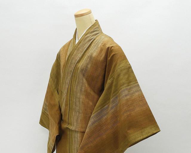 単衣 紬 新品仕立済 正絹 単衣 よろけ縞模様 身丈164.5cm 裄丈68cm 紬 新品 仕立て上がり 着物 wd1031 単衣 紬 新品仕立済 正絹 単衣 よろけ縞模様 身丈164.5cm 裄