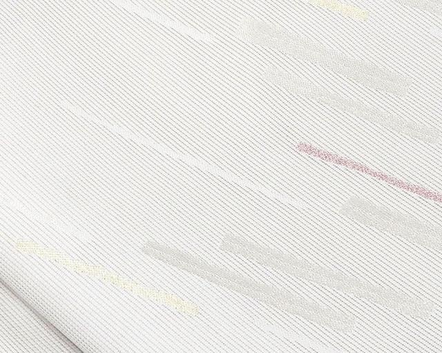 夏物 名古屋帯 新品仕立済 正絹 夏物 京都イシハラ謹製 斜段幾何模様