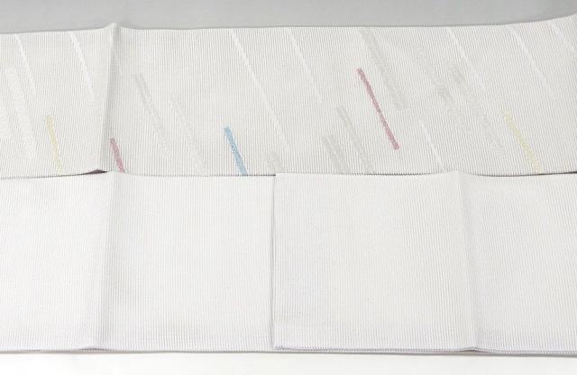 夏物 名古屋帯 新品仕立済 正絹 夏物 京都イシハラ謹製 斜段幾何模様 紗名古屋帯 新品 仕立て上がり y2649 夏物 名古屋帯 新品仕立済 正絹 夏物 京都イシハラ謹製 斜段幾何模様