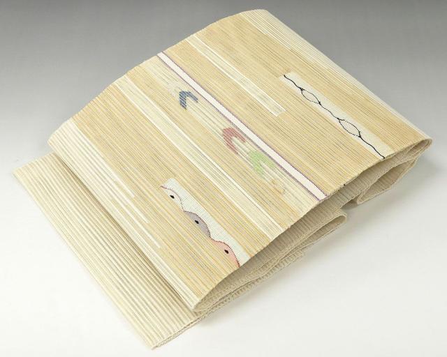 夏物 名古屋帯 新品仕立済 正絹 絽綴れ 幾何模様 八寸名古屋帯 夏帯 新品 仕立て上がり 絽つづれ y2763 夏物 名古屋帯 新品仕立済 正絹 絽綴れ 幾何模様 八寸名古屋帯 夏