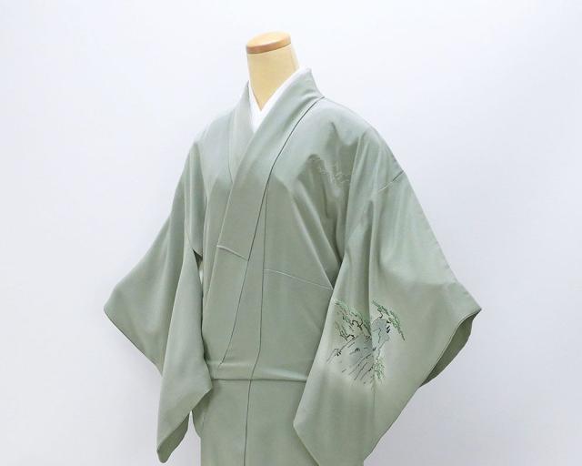 訪問着 正絹 加賀友禅 柿本市郎 身丈163.5cm 裄丈66cm 桔梗 一つ