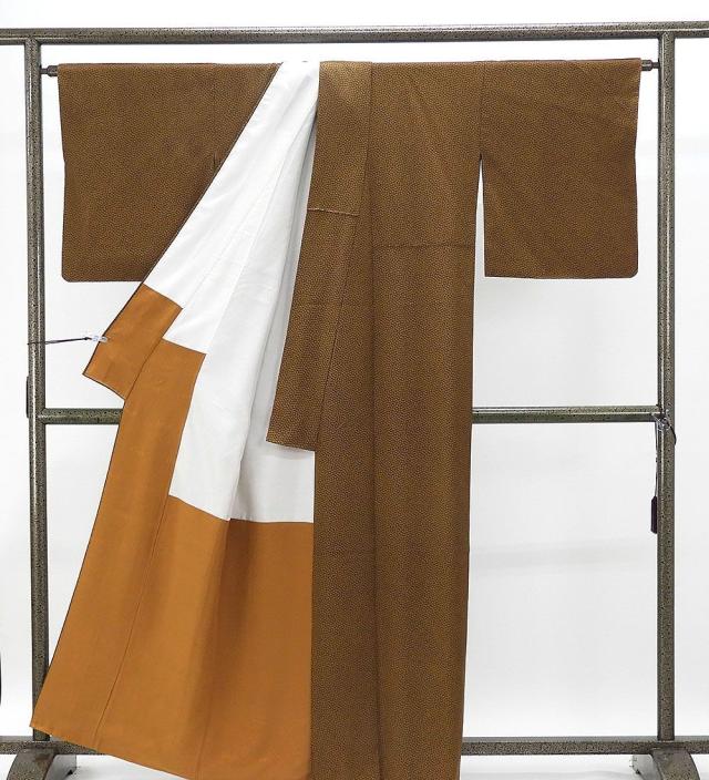 小紋 正絹 染色作家 斉藤三才作 身丈159.5cm 裄丈66cm 小紋 美品