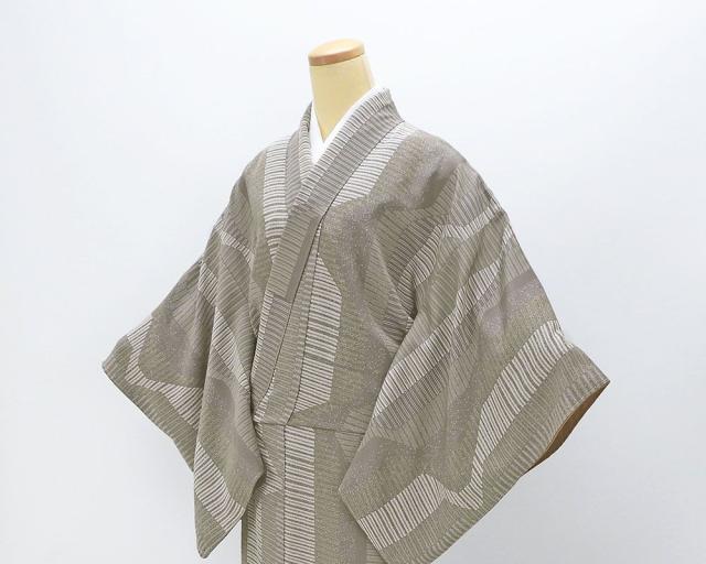 小紋 未使用 正絹 幾何 身丈162.5cm 裄丈65.5cm 小紋 未着用 美品 新古 