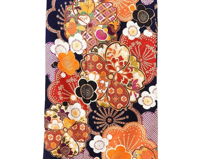 振袖 正絹 梅 四季花 身丈169.5cm 裄丈68cm 美品 中古 リサイクル 着物