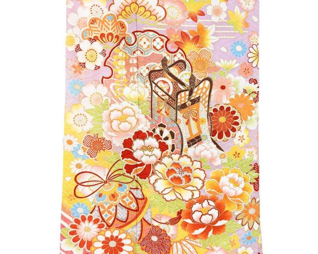 振袖 正絹 吉祥 四季花 御所車 身丈178cm 裄丈71.5cm 美品 トール 中古 リサイクル 着物 e4101 振袖 正絹 吉祥 四季花 御所車 身丈178cm 裄丈71.5cm 美品 トール 中古