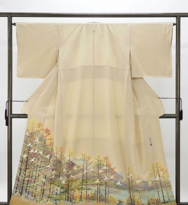 色留袖 未使用 正絹 本加賀友禅 西尾翠峰作 身丈160cm 裄丈65cm 丸に角立四ツ目 一つ紋 未着用 新古品 着物 フォーマル レディース f4044_1