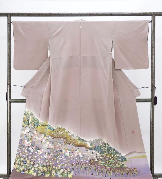 色留袖 未使用 正絹 加賀友禅 南野萌仙作 古池に桜 身丈160cm 裄丈65.5