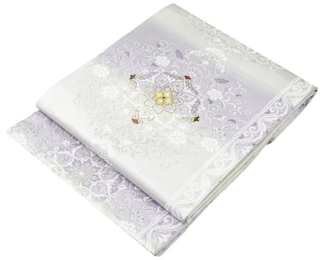 袋帯 新品 仕立て上がり 螺鈿作家 藤本隆士作 西陣 華翔苑謹製 ブラックダイヤ 袋帯 小難あり 新品仕立済 パーティー g2925_2