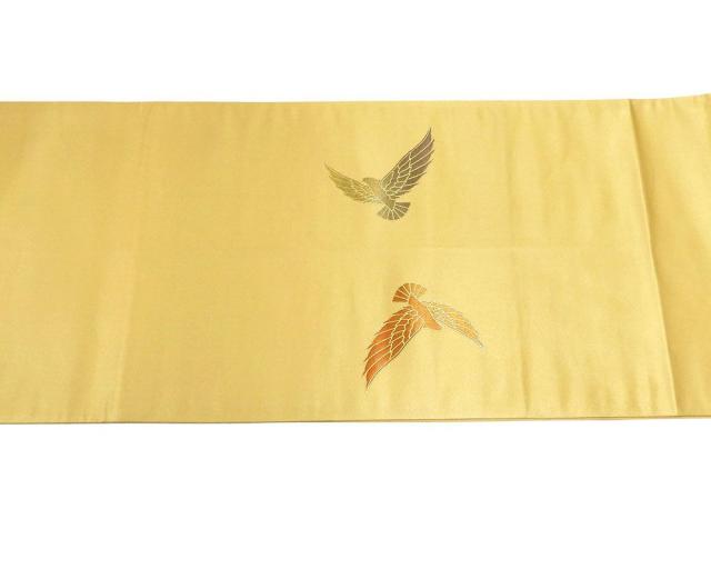 正絹袋帯 》 フォーマル 美品！ 袋帯 正絹 染色作家 斉藤三才作 鳩