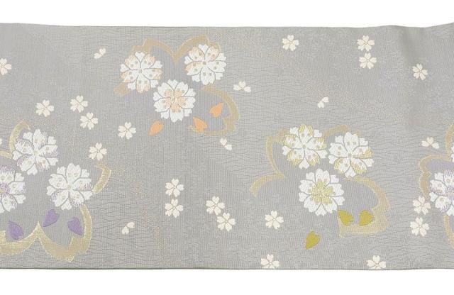 袋帯 正絹 友禅作家 千地泰弘作 桜 フォーマル 良品 中古 リサイクル