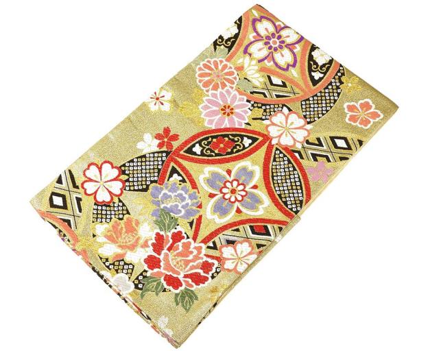 袋帯 交織 七宝 四季花 振袖用 礼装用 フォーマル 中古 リサイクル