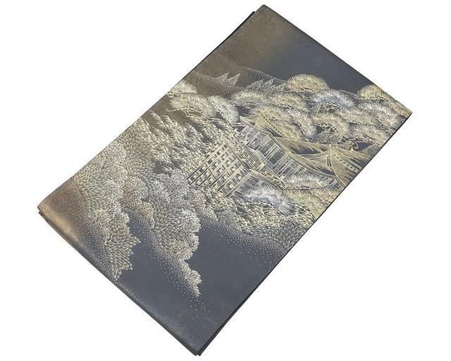 袋帯 正絹 金彩友禅 和田光正作 清水寺 風景 礼装用 フォーマル 美品 中古 リサイクル 仕立て上がり 着物 g4252