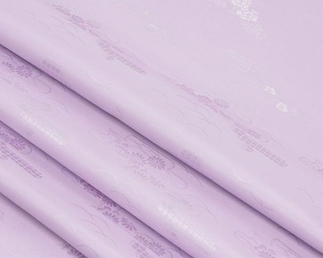 長襦袢 新品 ポリエステル 霞露芝四季花地紋 反物 ライラック
