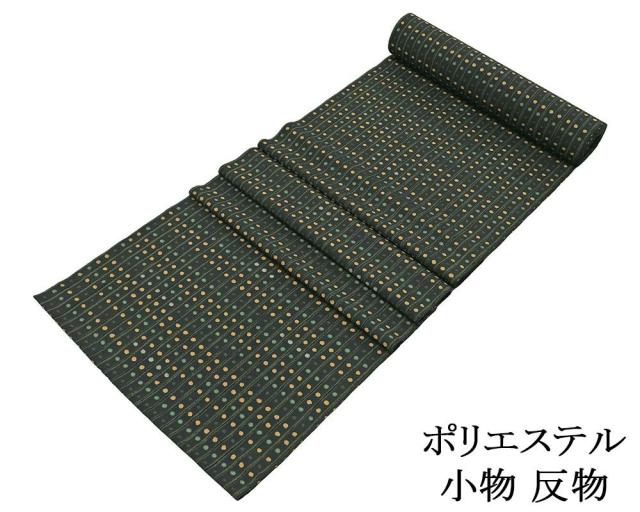 小紋 反物 ポリエステル 水玉縦縞模様 洗える着物 レディース 新品 未仕立 p6135