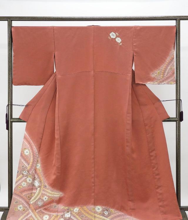 単衣 訪問着 新品 仕立上がり 正絹 絞り 辻が花 身丈164.5cm 裄丈68.5cm 仕立済 着物 wb5003_1
