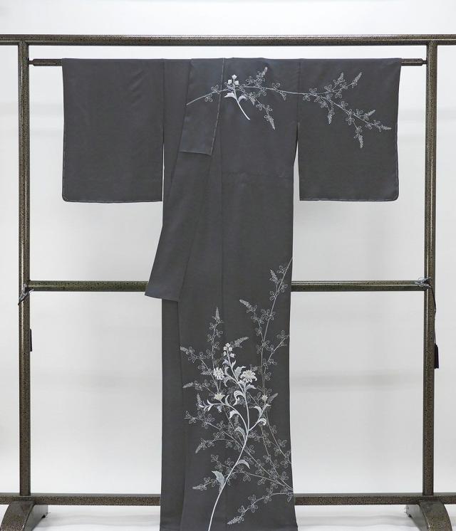 単衣 訪問着 新品 仕立上がり 正絹 刺繍  唐花 萩身丈165cm 裄丈68.5cm 仕立済 着物 wb5015 単衣 訪問着 新品 仕立上がり 正絹 刺繍 唐花 萩身丈165cm 裄丈68.5cm