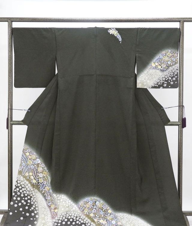 単衣 訪問着 新品 仕立上がり 正絹 辻が花 身丈165cm 裄丈68cm 仕立済 着物 wb5031_1