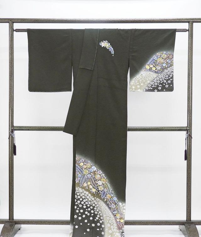 単衣 訪問着 新品 仕立上がり 正絹 辻が花 身丈165cm 裄丈68cm 仕立済 着物 wb5031_2