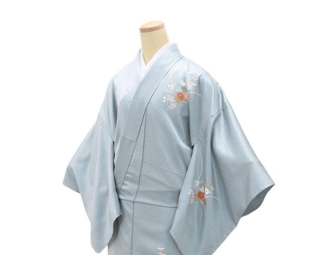 単衣 訪問着 新品 仕立上がり 正絹 雪輪 吉祥 四季花 身丈166cm 裄丈68cm 仕立済 着物 wb5047_3