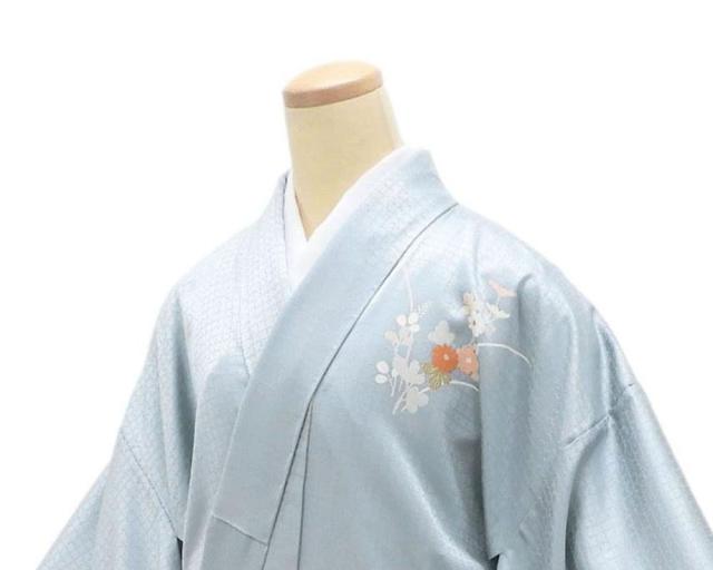 単衣 訪問着 新品 仕立上がり 正絹 雪輪 吉祥 四季花 身丈166cm 裄丈68cm 仕立済 着物 wb5047_4