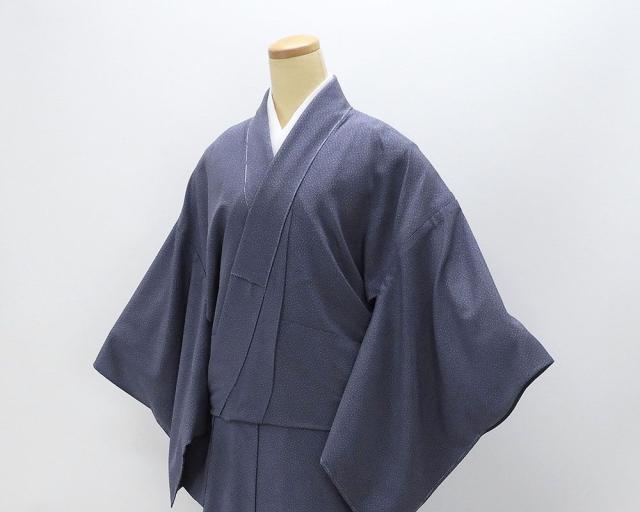 単衣 江戸小紋 新品 仕立上がり 正絹 大小霰 身丈164.5cm 裄丈68.5cm 仕立済 着物 wc5003_3