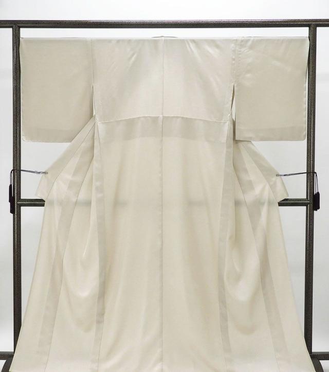 単衣 江戸小紋 新品 仕立上がり 正絹 鮫 ベージュ 身丈164.5cm 裄丈68.5cm 仕立済 着物 wc5006_1