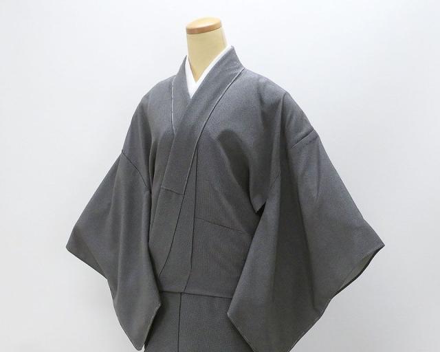 単衣 江戸小紋 新品 仕立上がり 正絹 角通し 黒 身丈164.5cm 裄丈